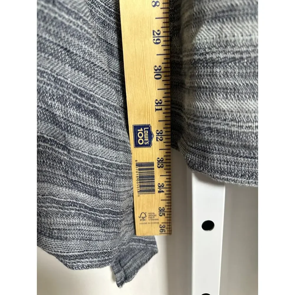 Flax Linen Women's M Zen Duster Jacket Navy Blue Stripe Oversized Lagenlook Boho
